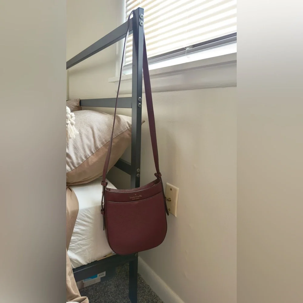 Kate Spade Plum Leather Adjustable Crossbody Bag - Picture 7 of 7